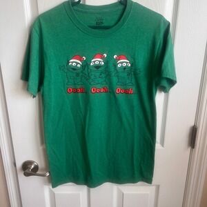 Toy Story Aliens Christmas‎ Graphic Tee Holiday Green Cotton Blend Mens Size S